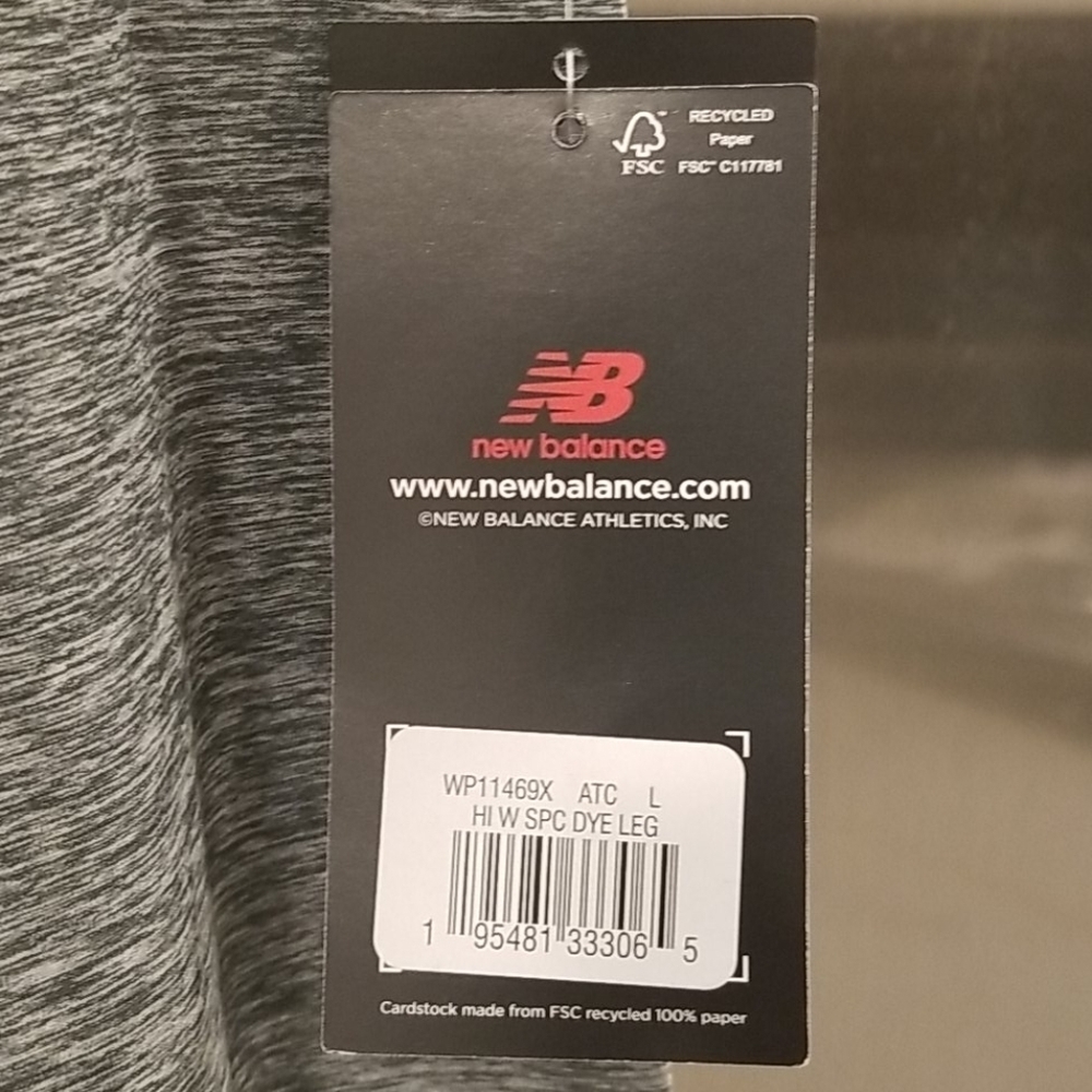 💕NEW BALANCE💕  Space Dye Copped Leggings Gray Large L NWT - Picture 9 of 13